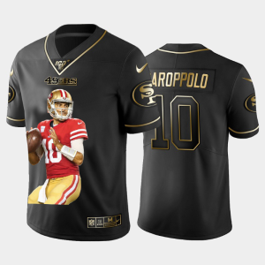 Outstanding San Francisco 49ers #10 Jimmy Garoppolo Team Hero 1 Vapor Limited NFL 100 Jersey Black Golden