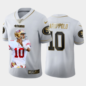 High - quality San Francisco 49ers #10 Jimmy Garoppolo Team Hero 1 Vapor Limited NFL 100 Jersey White Golden