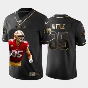 Superb San Francisco 49ers #85 George Kittle Team Hero 1 Vapor Limited NFL 100 Jersey Black Golden