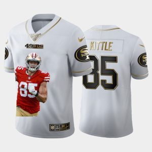 Superb San Francisco 49ers #85 George Kittle Team Hero 1 Vapor Limited NFL 100 Jersey White Golden