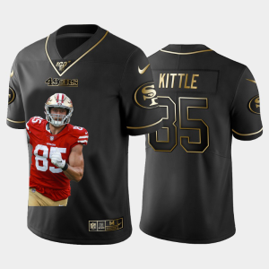 Outstanding San Francisco 49ers #85 George Kittle Team Hero 2 Vapor Limited NFL 100 Jersey Black Golden