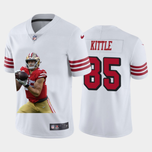 High - quality San Francisco 49ers #85 George Kittle Team Hero 3 Rush  Vapor Limited NFL Jersey White