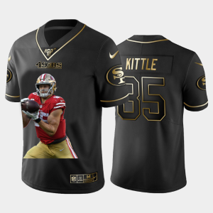 Fantastic San Francisco 49ers #85 George Kittle Team Hero 3 Vapor Limited NFL 100 Jersey Black Golden