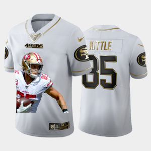 Premium San Francisco 49ers #85 George Kittle Team Hero 3 Vapor Limited NFL 100 Jersey White Golden