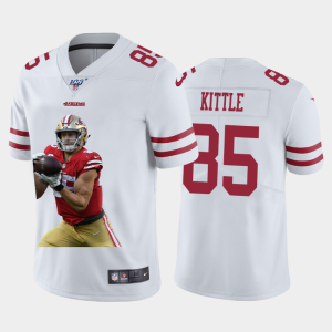Superb San Francisco 49ers #85 George Kittle Team Hero 3 Vapor Limited NFL 100 Jersey White