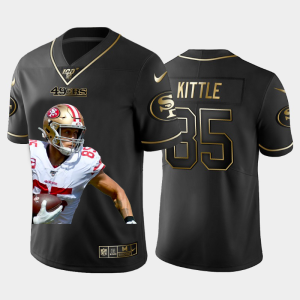 Impressive San Francisco 49ers #85 George Kittle Team Hero Vapor Limited NFL 100 Jersey Black Golden
