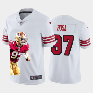 Delightful San Francisco 49ers #97 Nick Bosa Team Hero 1 Rush  Vapor Limited NFL Jersey White