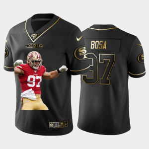 Outstanding San Francisco 49ers #97 Nick Bosa Team Hero 1 Vapor Limited NFL 100 Jersey Black Golden