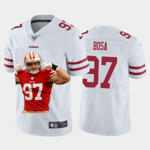 Impressive San Francisco 49ers #97 Nick Bosa Team Hero 1 Vapor Limited NFL 100 Jersey White