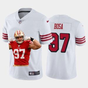 Impressive San Francisco 49ers #97 Nick Bosa Team Hero 2 Rush  Vapor Limited NFL Jersey White