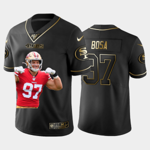 High - quality San Francisco 49ers #97 Nick Bosa Team Hero 2 Vapor Limited NFL 100 Jersey Black Golden