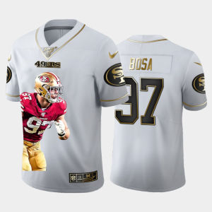 Finest San Francisco 49ers #97 Nick Bosa Team Hero 2 Vapor Limited NFL 100 Jersey White Golden