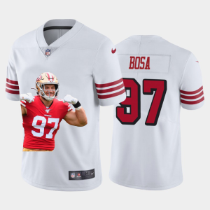 Outstanding San Francisco 49ers #97 Nick Bosa Team Hero 3 Rush  Vapor Limited NFL Jersey White