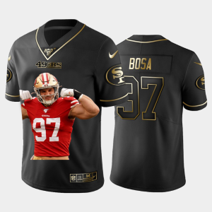 Premium San Francisco 49ers #97 Nick Bosa Team Hero Vapor Limited NFL 100 Jersey Black Golden