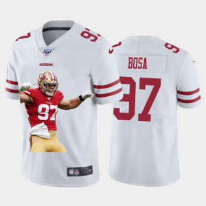 Amazing San Francisco 49ers #97 Nick Bosa Team Hero Vapor Limited NFL 100 Jersey White