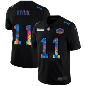 High - quality San Francisco 49ers #11 Brandon Aiyuk Men's Multi-Color Black 2020 NFL Crucial Catch Vapor Untouchable Limited Jersey