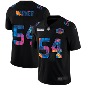 High - quality San Francisco 49ers #54 Fred Warner Men's Multi-Color Black 2020 NFL Crucial Catch Vapor Untouchable Limited Jersey
