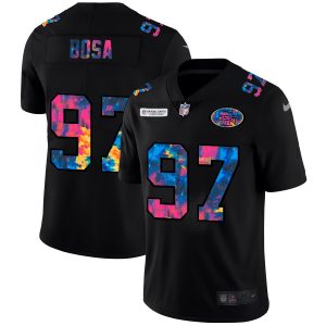 Fantastic San Francisco 49ers #97 Nick Bosa Men's Multi-Color Black 2020 NFL Crucial Catch Vapor Untouchable Limited Jersey