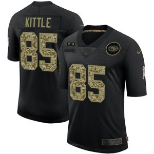 Superb San Francisco 49ers #85 George Kittle Men's 2020 Salute To Service Camo Limited NFL Jersey Black