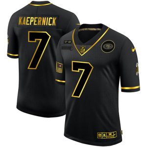 Fantastic San Francisco 49ers #7 Colin Kaepernick Men's 2020 Salute To Service Golden Limited NFL Jersey Black