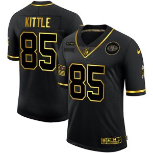 Delightful San Francisco 49ers #85 George Kittle Men's 2020 Salute To Service Golden Limited NFL Jersey Black