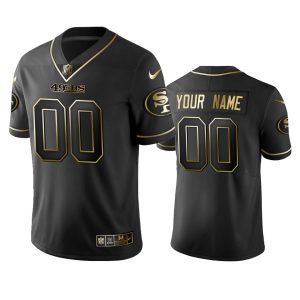Exceptional 49ers Custom Black Golden Limited Edition Stitched NFL Jersey
