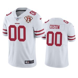 Premium 49ers Custom White Men's 75th Anniversary Stitched NFL Vapor Untouchable Limited Jersey