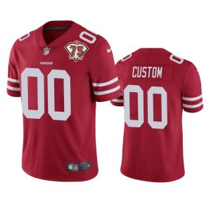 Amazing 49ers Custom Red Men's 75th Anniversary Stitched NFL Vapor Untouchable Limited Jersey